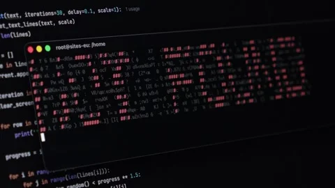 Computer screen displays NOT FOUND message in red pixelated text with progr.. Stock Footage 322995658