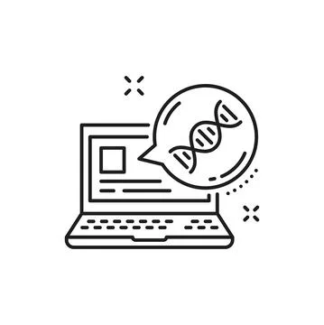 Computer screen with dna helix chromosome isolated Stock Illustration