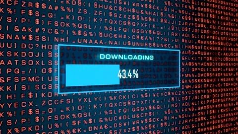 Computer screen, download symbol and progress bar. Stock Footage 312014662