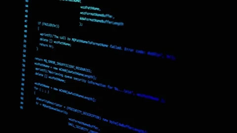 Computer screen with encrypted fast typing coding symbols Loop Animation. Stock Footage 151427428