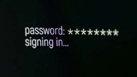 Computer screen with entering password to some closed system, access denied Stock Footage 289127806