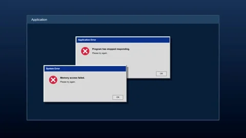 Computer screen error windows pop up animation footage Stock Footage 347391124