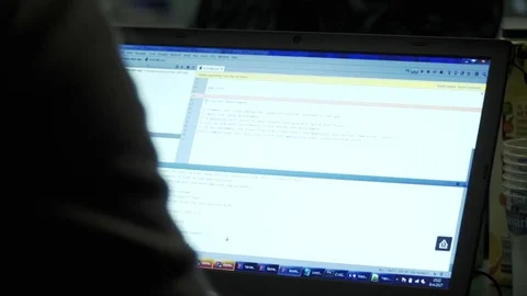 Computer screen filled with development code Stock Footage 74870771