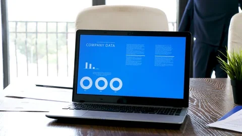 Computer screen with financial and chart data Stock Footage 98346189