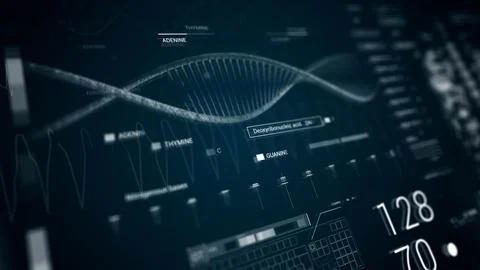 A computer screen with a graph and numbers on it Foto stock