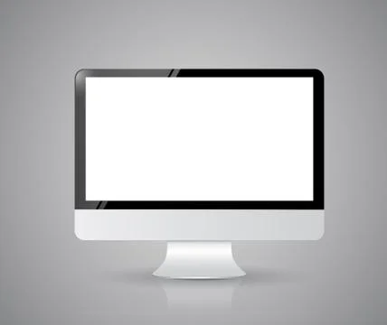 Computer screen on grey background Stock Illustration