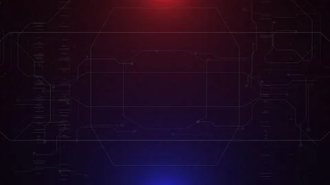 Computer screen with grid and HUD elements Stock Footage 217384634