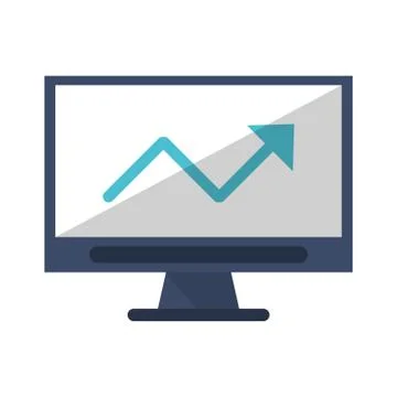 Computer screen with growth statistics symbol Stock Illustration