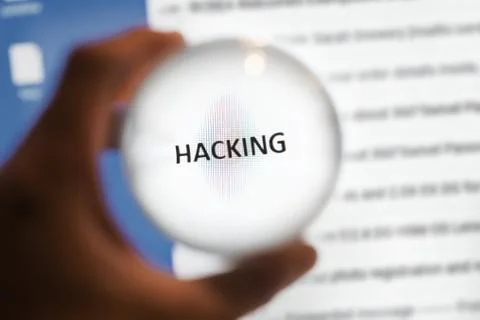 Computer screen hacking Stock Photos
