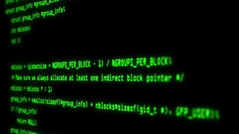 Computer screen with hacking program code. Hacker attack detected on screen Stock Illustration