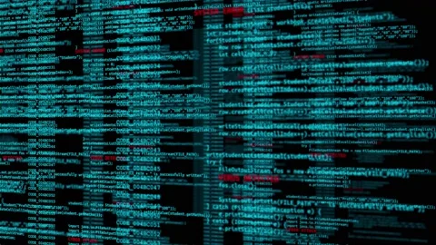 Computer screen with hacking warning message. Cybercrime concept. Stock Footage 151435697