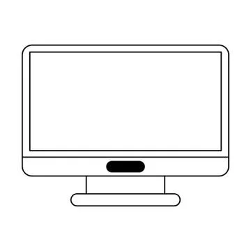 Computer screen hardware in black and white Stock Illustration