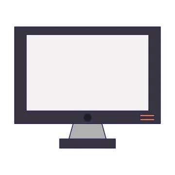 Computer screen hardware isolated blue lines Illustrazione stock