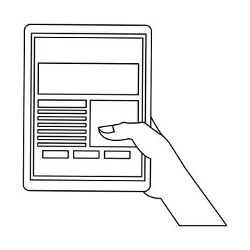 Computer screen hardware technology black and white Stock Illustration