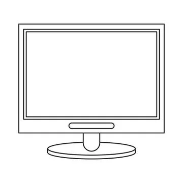 Computer screen hardware technology black and white Stock Illustration