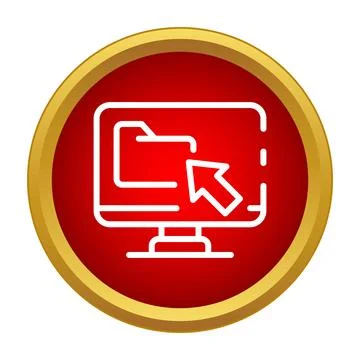 Computer screen icon clicking folder data management 스톡 일러스트