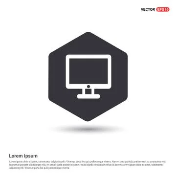 Computer Screen Icon Hexa White Background icon template Illustrazione stock
