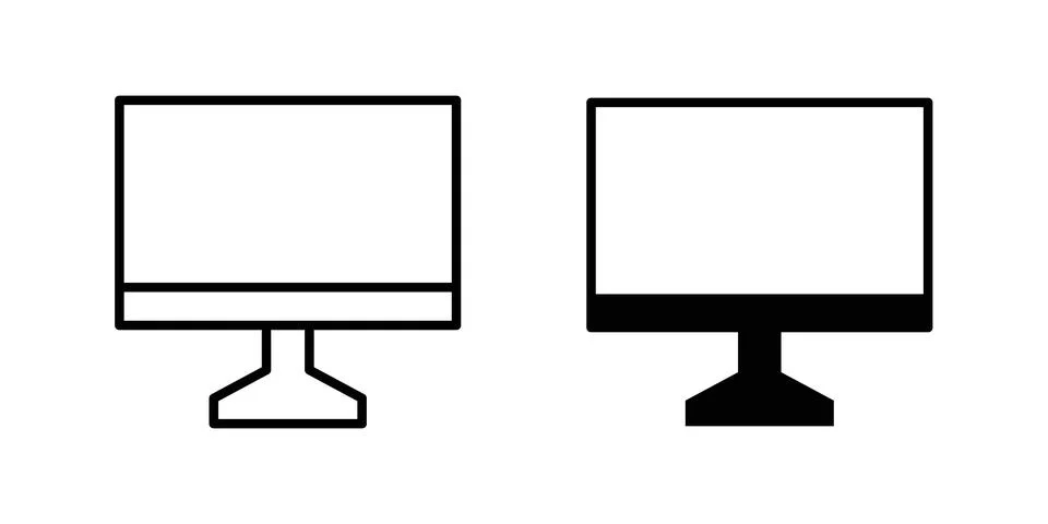 Computer screen icon illustration. Pixel perfect vector graphics Stock-Illustration