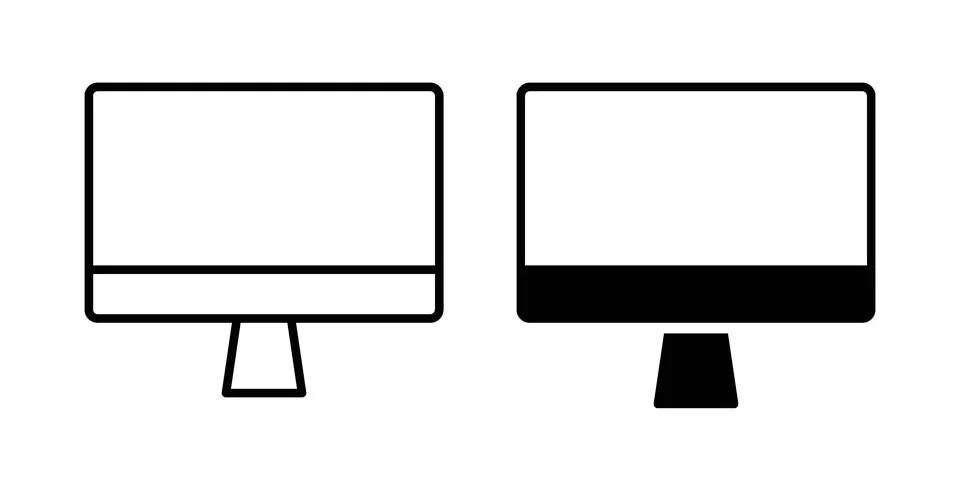 Computer screen icon or illustration vector symbols イラスト素材