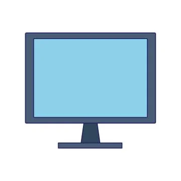Computer screen icon over white background Stock Illustration