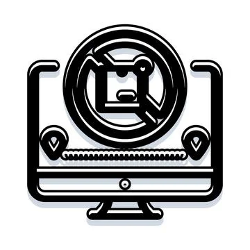Computer screen icon showing online shopping delivery tracking Stock Illustration