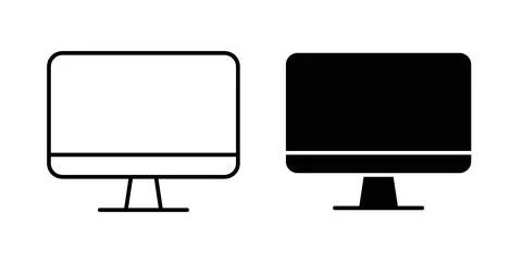 Computer screen icon symbol, outline icons Stock-Illustration