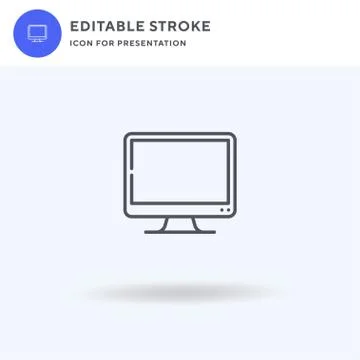 Computer Screen icon vector, filled flat sign, solid pictogram isolated on white Illustrazione stock