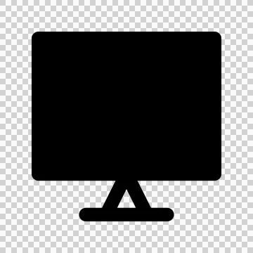Computer Screen Icon Vector. Flat style black symbol on white background. Illustrazione stock
