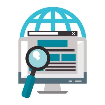 Computer screen internet browsing Stock-Illustration