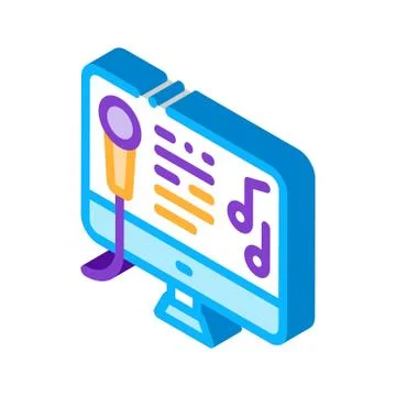 Computer Screen Internet Online Karaoke Vector イラスト素材