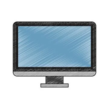 Computer screen isolated scribble 스톡 일러스트