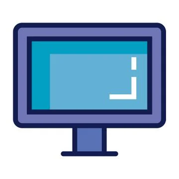 Computer screen isolated on a white background Illustrazione stock