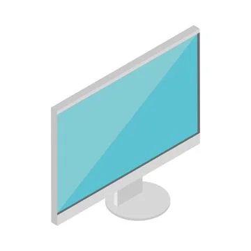 Computer screen isometric icon Illustrazione stock
