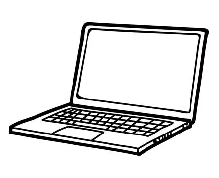 Computer screen lcd laptop vector illustration drawing monitor icon. 스톡 일러스트