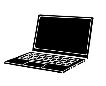Computer screen lcd laptop vector illustration drawing monitor icon. Illustrazione stock