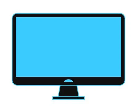 Computer screen lcd laptop vector illustration drawing monitor icon. 스톡 일러스트