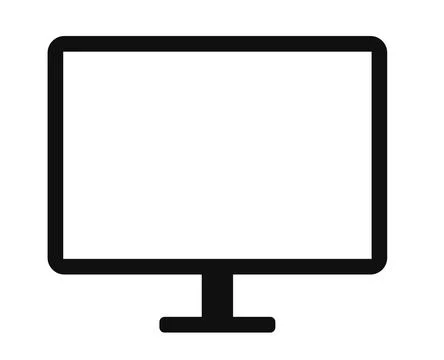 Computer screen lcd laptop vector illustration drawing monitor icon. Stock Illustration