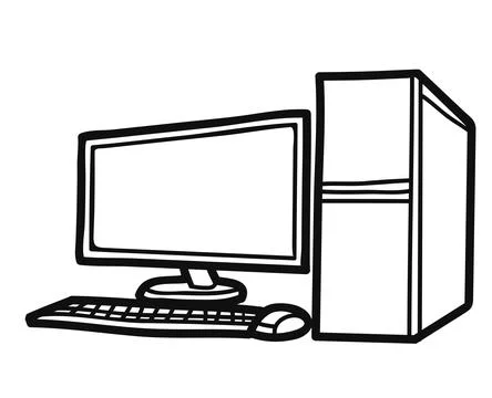 Computer screen lcd laptop vector illustration drawing monitor icon. Illustrazione stock