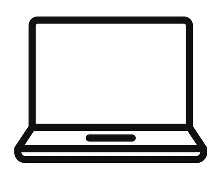 Computer screen lcd laptop vector illustration drawing monitor icon. Stock Illustration
