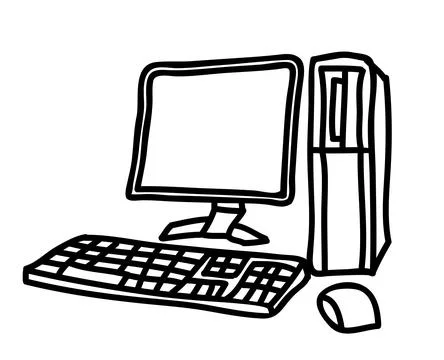 Computer screen lcd laptop vector illustration drawing monitor icon. Illustrazione stock