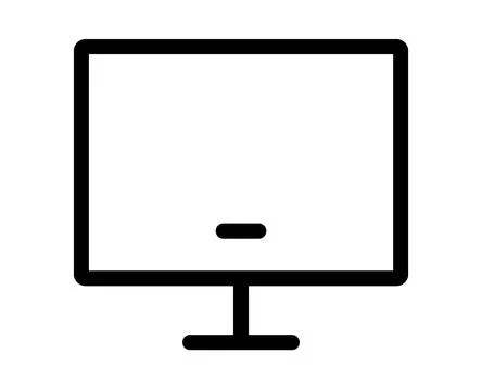 Computer screen lcd laptop vector illustration drawing monitor icon. Stock Illustration