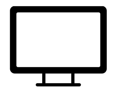 Computer screen lcd laptop vector illustration drawing monitor icon. Stock Illustration