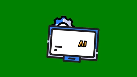 Computer screen letter green tv green screen animated chromakey background Stock Footage 314063884