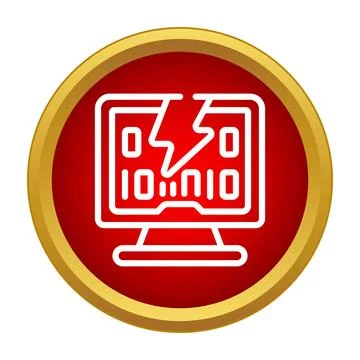 Computer screen with lightning bolt showing data breach Stock-Illustration