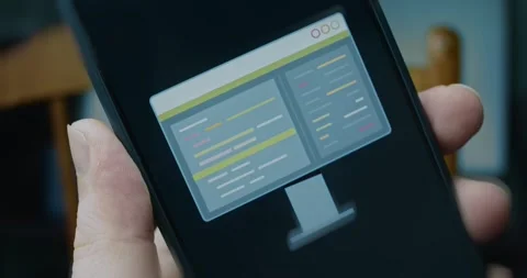 Computer screen with lines of code or data, presentation Stock Footage 313498702