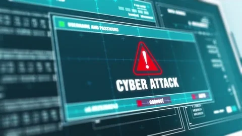 Computer Screen Login And Password  cyber attack Alert Security Warning . Stock Footage