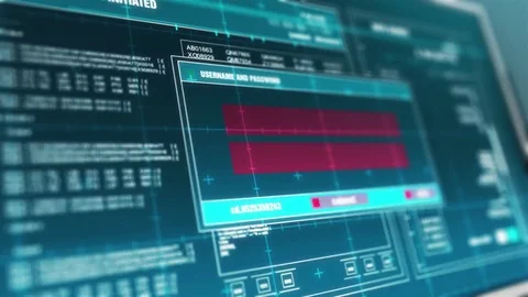 Computer Screen Login And Password  Hardware Error Alert Security Warning . Stock Footage 82671494