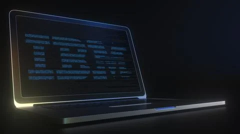 Computer screen with the logo of IBM made with source code. Editorial conceptual Stock Illustration