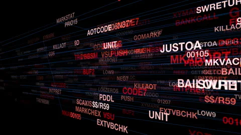 A computer screen with a lot of numbers and words on it Stock Footage 276338136
