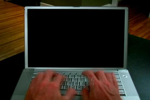 Computer with a Screen Matte Video stock 372463